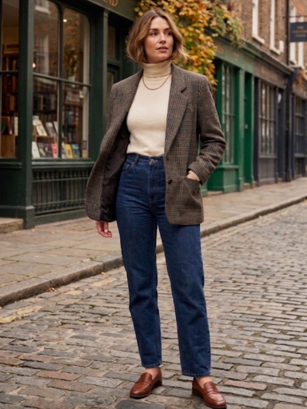 Vintage Barclay Square Tweed Herringbone Wool Blazer